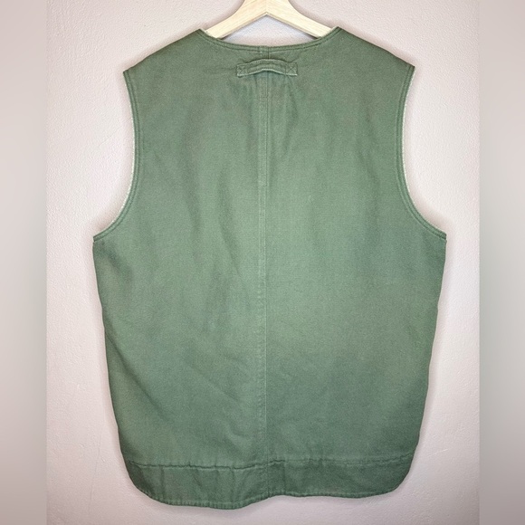 Vintage Duluth Trading Co Men's Green Zip Up Utility Vest Sherpa Lining XL Tall - Picture 12 of 16